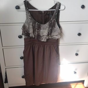 Brown snack skin dress